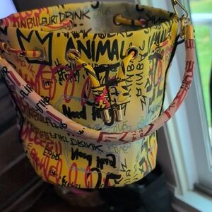 Stylish Yellow Graffiti Crossbody Bag